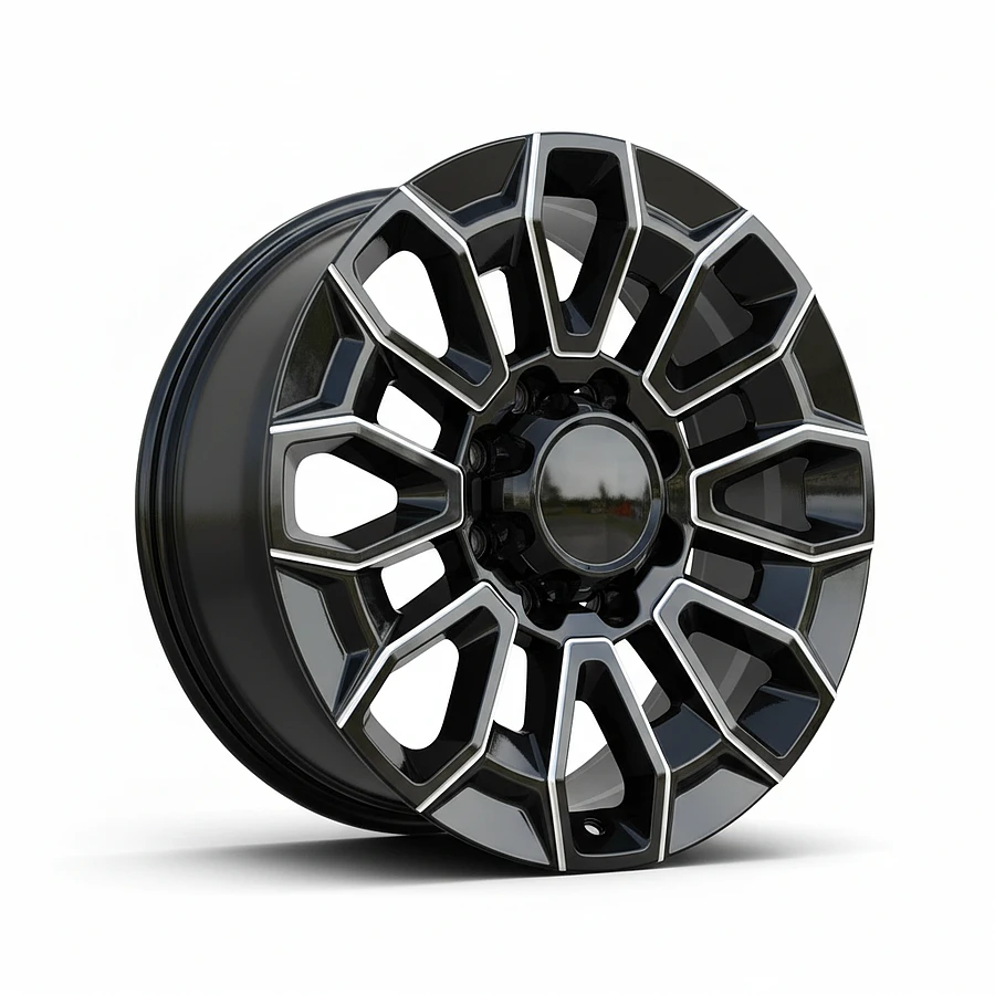 1140 Black Milled Rims for Chevy Silverado 2500, Chevy Silverado 3500, Gmc Sierra 2500