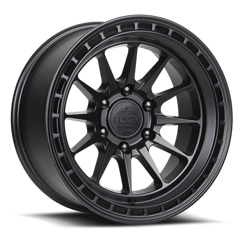 LOCK OFFROAD BAJA Wheels Matte Black W Matte Black Ring 17x8 Rims 6x130mm ET+38mm LOCK OFFROAD - LOCK OFFROAD BAJA Wheels Matte Black W Matte Black Ring 17x8 Rims 6x130mm ET+38mm - rims - 17" diameter - 6x130mm
