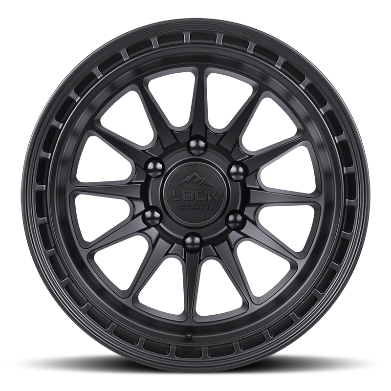BAJA Matte Black W Matte Black Ring Rims for Toyota Tacoma, Toyota 4Runner, Chevy Silverado