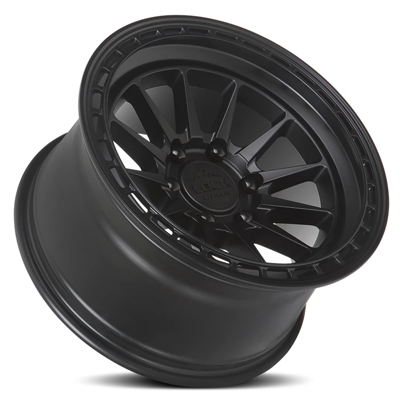 17 Inch Matte Black W Matte Black Ring 6 Lug Rims BAJA-7969MB