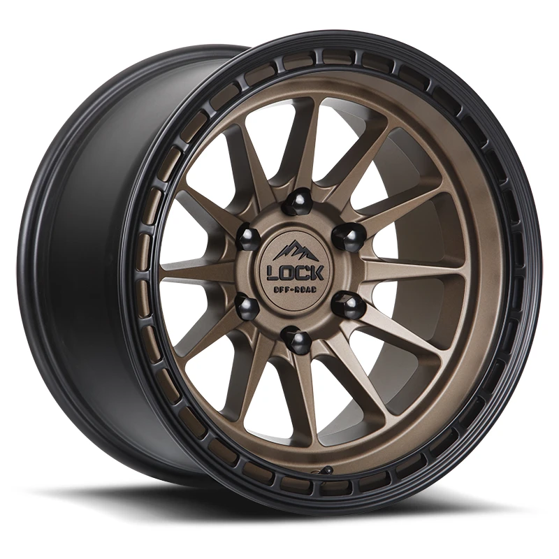 LOCK OFFROAD BAJA Wheels Matte Desert Bronze W Matte Black Ring 17x9 Rims 5x127mm ET0mm LOCK OFFROAD - LOCK OFFROAD BAJA Wheels Matte Desert Bronze W Matte Black Ring 17x9 Rims 5x127mm ET0mm - rims - 17" diameter - 5x127mm