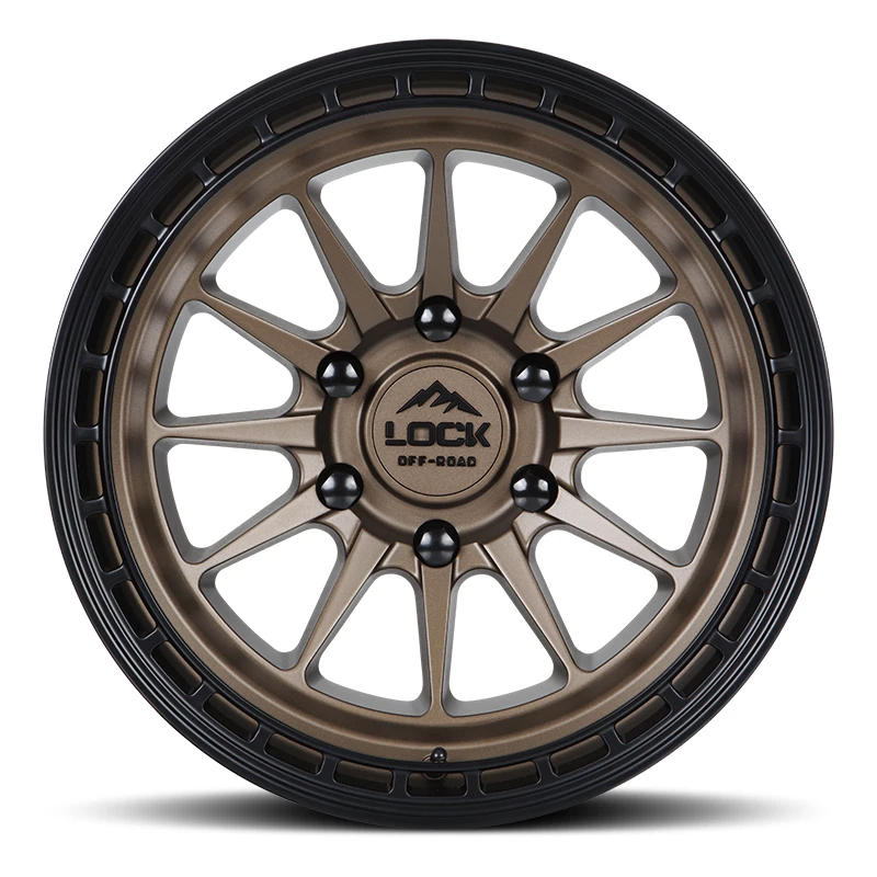BAJA Matte Desert Bronze W Matte Black Ring Rims for Toyota Tacoma, Toyota 4Runner, Chevy Silverado