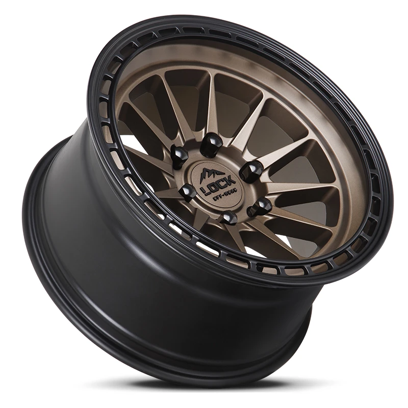 17 Inch Matte Desert Bronze W Matte Black Ring 6 Lug Rims BAJA-7969MRMBR