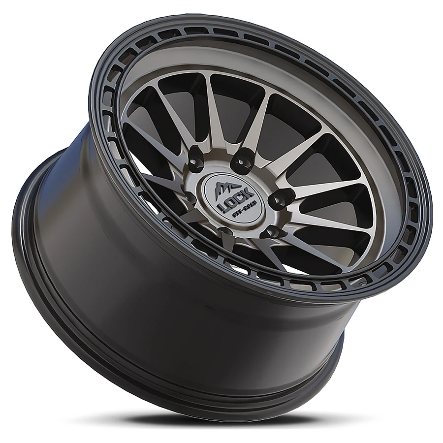 17 Inch Matte Grey W Matte Black Ring 6X130 Rims BAJA-7860MG