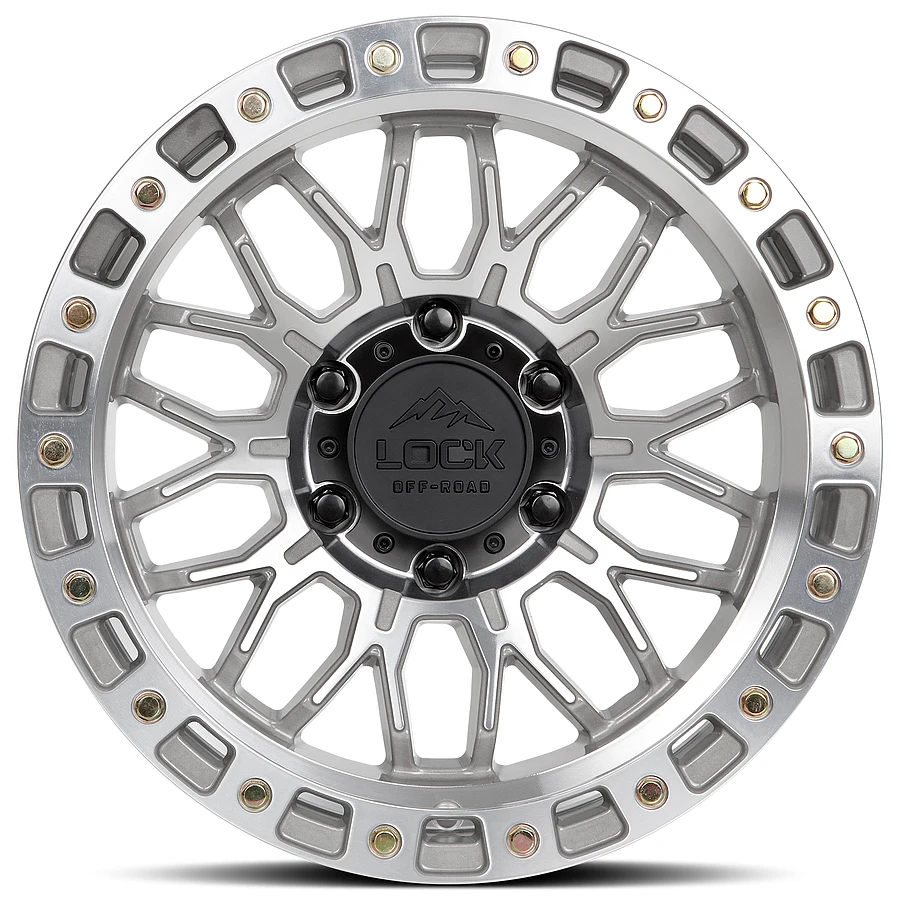 COMBAT Machine With Clear Coat Rims for Toyota Tacoma, Toyota 4Runner, Chevy Silverado