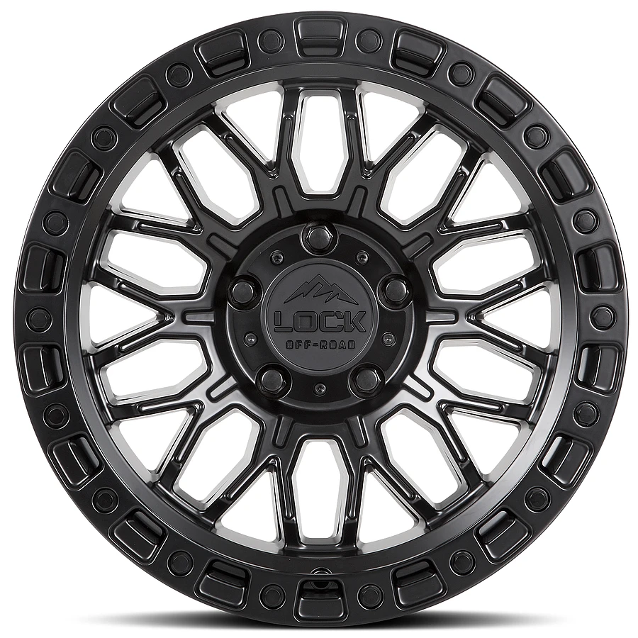 COMBAT Matte Black W Matte Black Ring Rims for Ford F150, Ford Expedition, Ford Raptor
