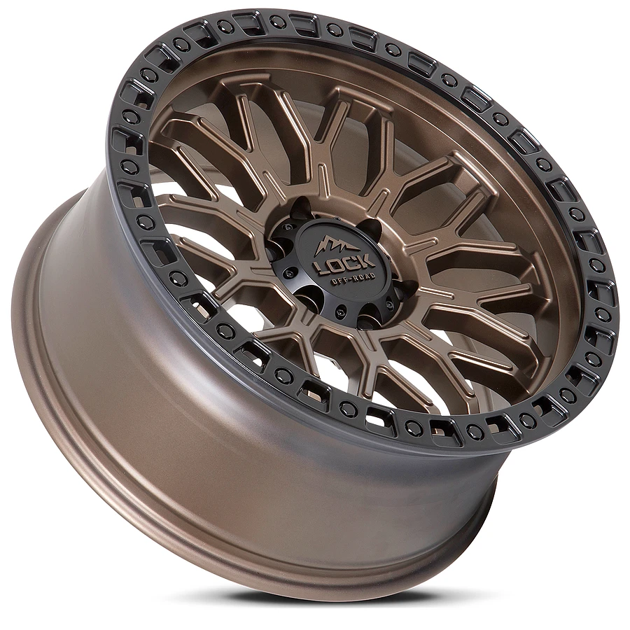 20 Inch Matte Bronze W Matte Black Ring 6 Lug Rims COMBAT-2969MRMBR