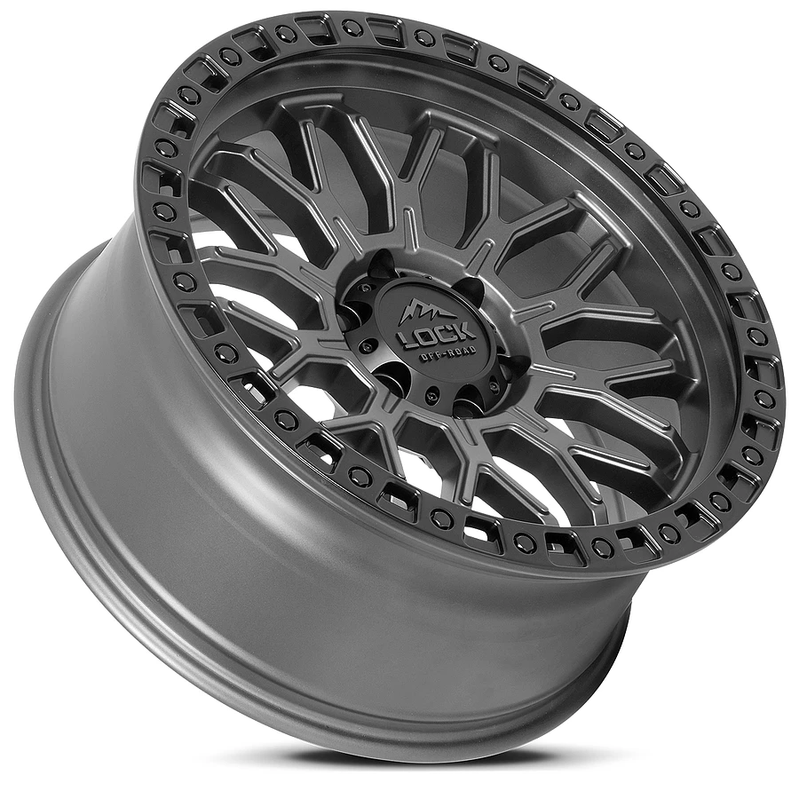 17 Inch Matte Grey W Matte Black Ring 6 Lug Ford Rims COMBAT-7963MGMBR