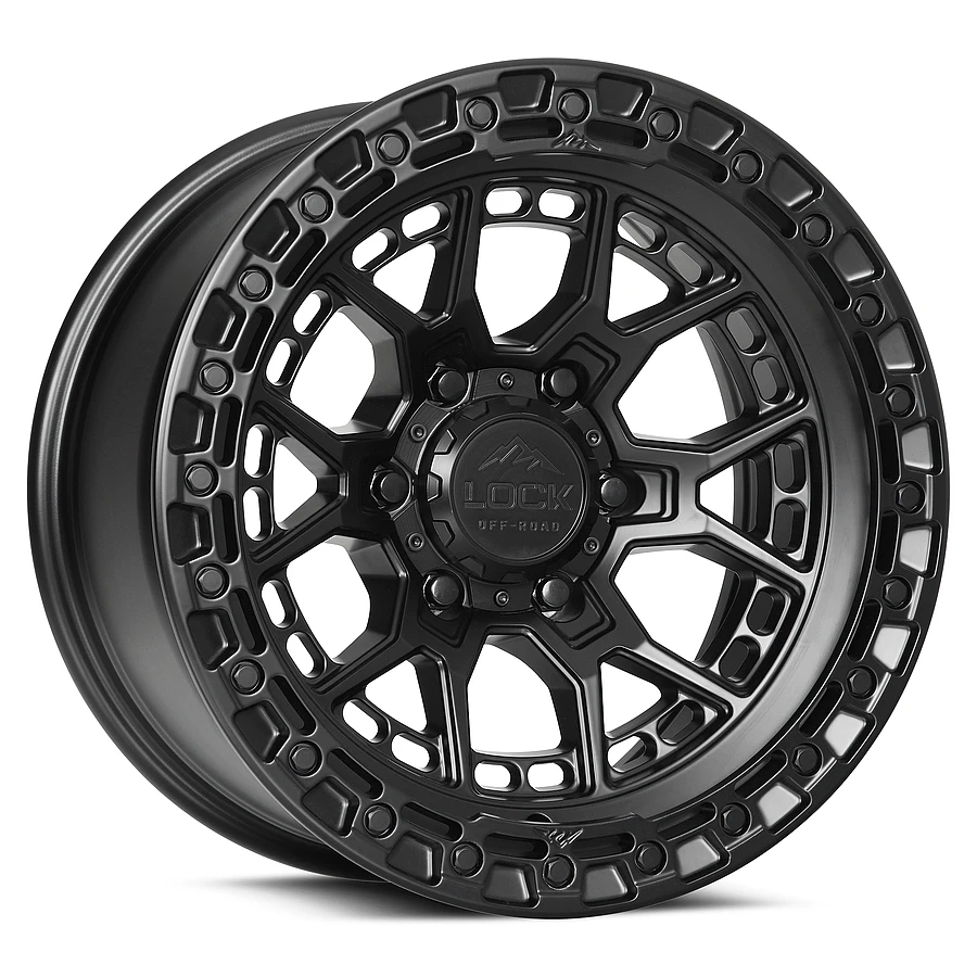 LOCK OFFROAD COMMANDO Wheels Matte Black W Matte Black Ring 20x9 Rims 6x139.7mm ET0mm LOCK OFFROAD - LOCK OFFROAD COMMANDO Wheels Matte Black W Matte Black Ring 20x9 Rims 6x139.7mm ET0mm - rims - 20" diameter - 6x139.7mm