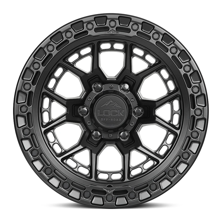 COMMANDO Matte Black W Matte Black Ring Rims for Toyota Tacoma, Toyota 4Runner, Chevy Silverado