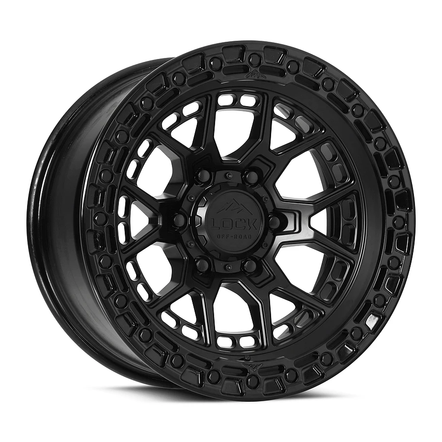 LOCK OFFROAD COMMANDO Wheels Matte Black W Gloss Black Ring 20x10 Rims 8x165.1mm ET-18mm LOCK OFFROAD - LOCK OFFROAD COMMANDO Wheels Matte Black W Gloss Black Ring 20x10 Rims 8x165.1mm ET-18mm - rims - 20" diameter - 8x165.1mm