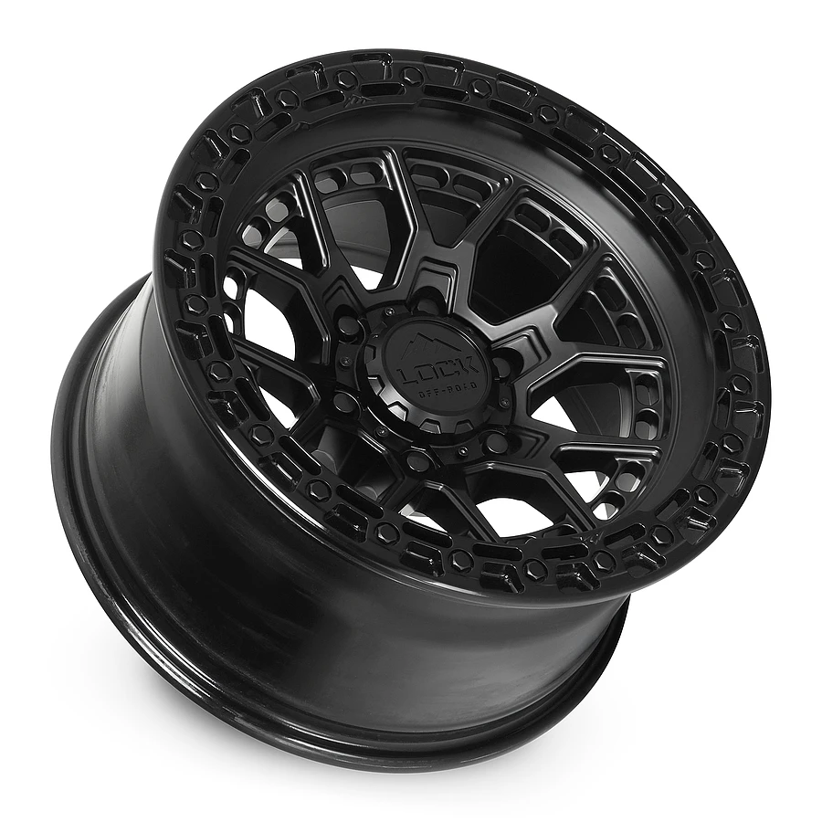 20 Inch Matte Black W Gloss Black Ring 8 Lug Rims COMMANDO-2186GB
