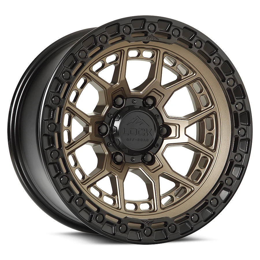 LOCK OFFROAD COMMANDO Wheels Matte Bronze W Matte Black Ring 20x9 Rims 6x139.7mm ET0mm LOCK OFFROAD - LOCK OFFROAD COMMANDO Wheels Matte Bronze W Matte Black Ring 20x9 Rims 6x139.7mm ET0mm - rims - 20" diameter - 6x139.7mm
