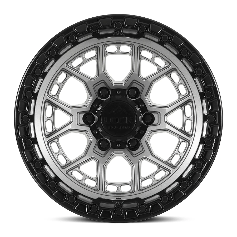 COMMANDO Matte Grey W Matte Black Ring Rims for Dodge Ram 2500, Dodge Ram 3500, Chevy Silverado 2500 Classic