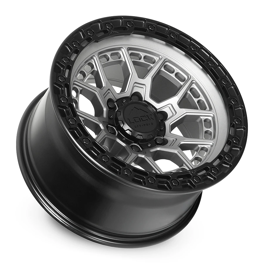 20 Inch Matte Grey W Matte Black Ring 8 Lug Rims COMMANDO-2186MGMBR