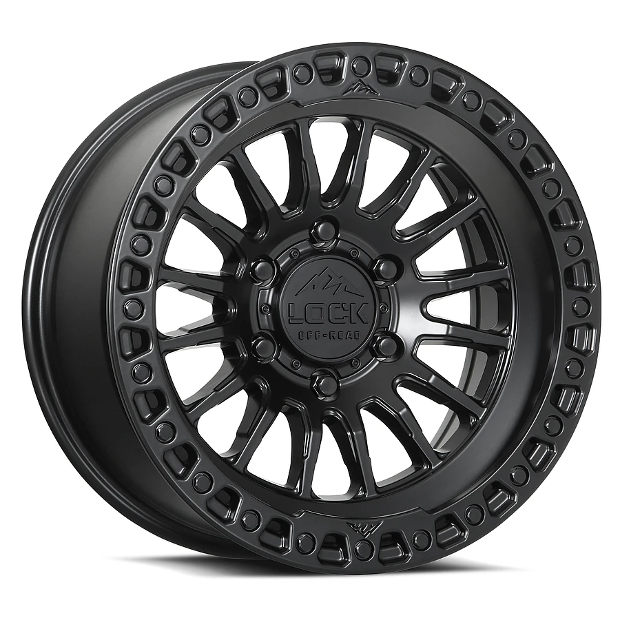 LOCK OFFROAD GRIT Wheels Matte Black W Matte Black Ring 17x9 Rims 6x139.7mm ET+1mm LOCK OFFROAD - LOCK OFFROAD GRIT Wheels Matte Black W Matte Black Ring 17x9 Rims 6x139.7mm ET+1mm - rims - 17" diameter - 6x139.7mm