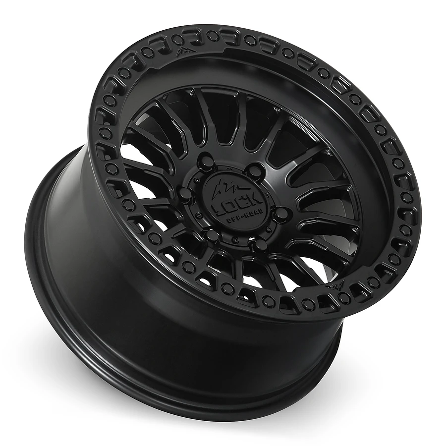 17 Inch Matte Black W Matte Black Ring 6 Lug Rims GRIT-7969MB