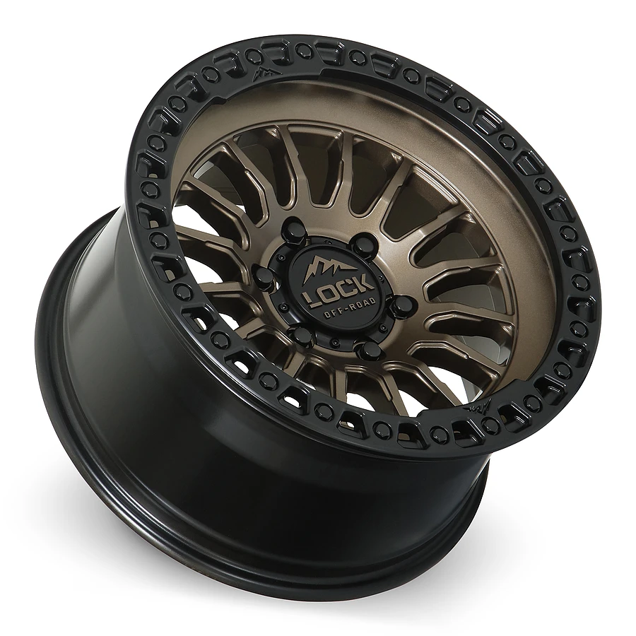 17 Inch Matte Bronze W Matte Black Ring 6 Lug Ford Rims GRIT-7963MRMBR