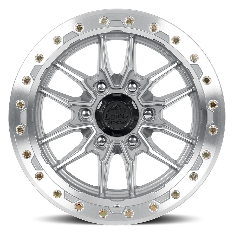 KRAWLER Machine With Clear Coat Rims for Toyota Tacoma, Toyota 4Runner, Chevy Silverado