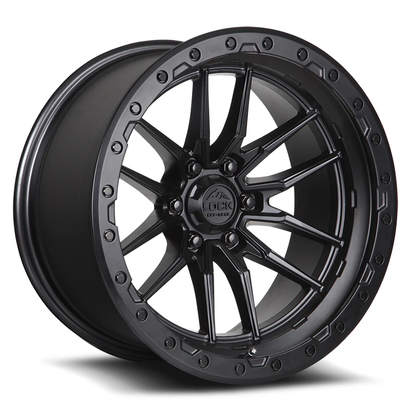 LOCK OFFROAD KRAWLER Wheels Matte Black W Matte Black Ring 20x9 Rims 8x170mm ET+20mm LOCK OFFROAD - LOCK OFFROAD KRAWLER Wheels Matte Black W Matte Black Ring 20x9 Rims 8x170mm ET+20mm - rims - 20" diameter - 8x170mm