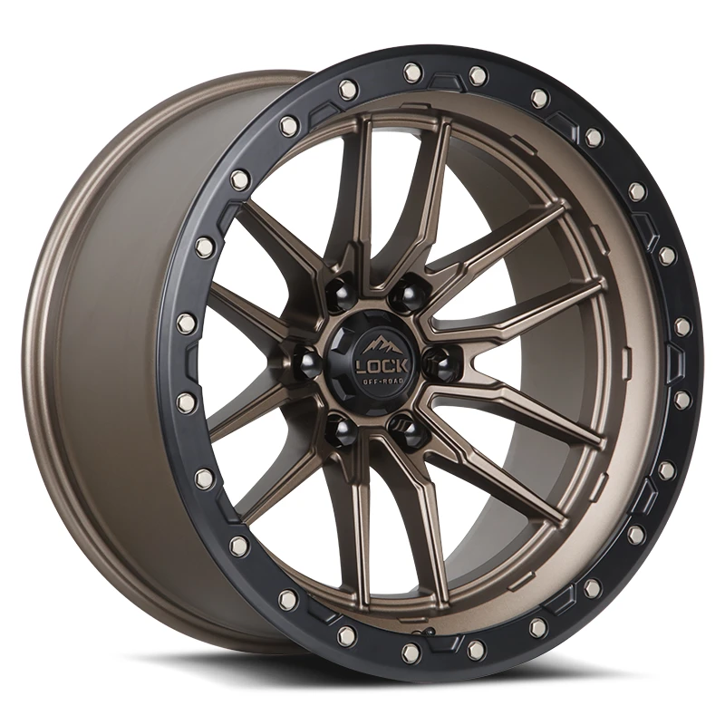 LOCK OFFROAD KRAWLER Wheels Matte Bronze W Matte Black Ring 20x9 Rims 8x165.1mm ET+20mm LOCK OFFROAD - LOCK OFFROAD KRAWLER Wheels Matte Bronze W Matte Black Ring 20x9 Rims 8x165.1mm ET+20mm - rims - 20" diameter - 8x165.1mm