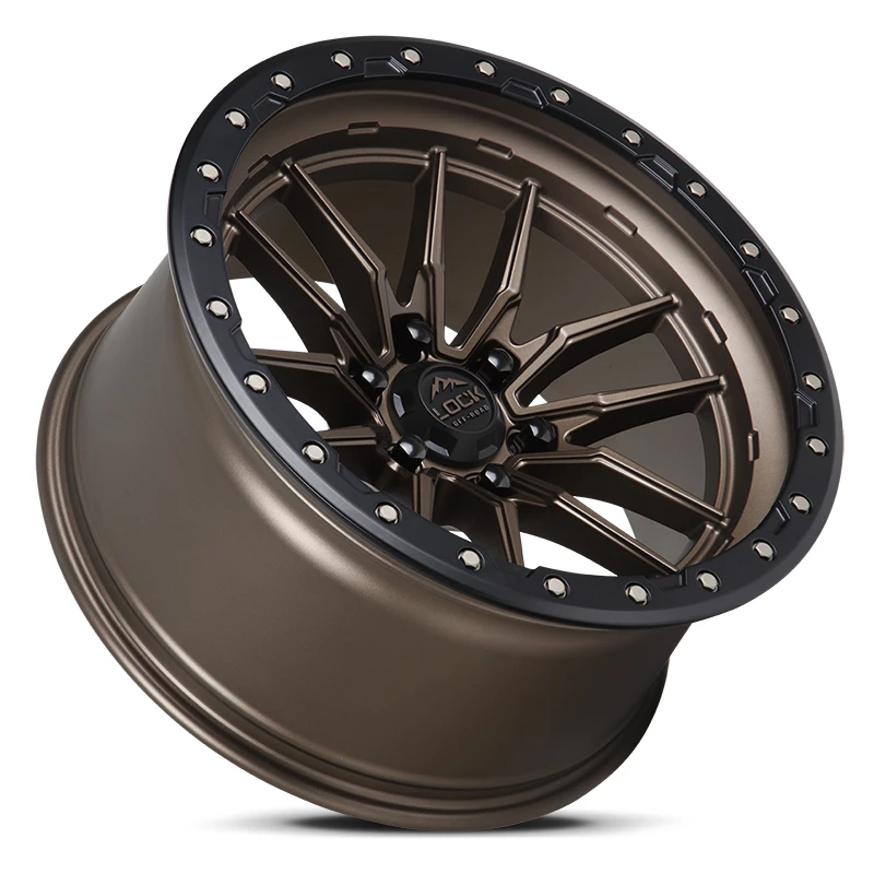 20 Inch Matte Bronze W Matte Black Ring 8 Lug Rims KRAWLER-2986MRMBR20