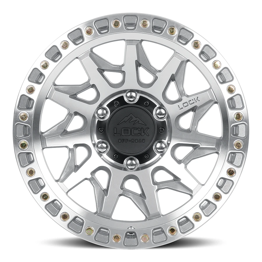 LUNATIC Machine With Clear Coat Rims for Chevy Silverado 2500, Chevy Silverado 3500, Gmc Sierra 2500
