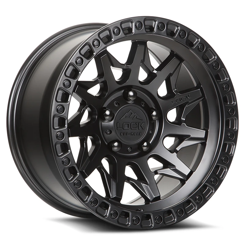 LOCK OFFROAD LUNATIC Wheels Matte Black W Matte Black Ring 20x9 Rims 8x165.1mm ET+20mm LOCK OFFROAD - LOCK OFFROAD LUNATIC Wheels Matte Black W Matte Black Ring 20x9 Rims 8x165.1mm ET+20mm - rims - 20" diameter - 8x165.1mm