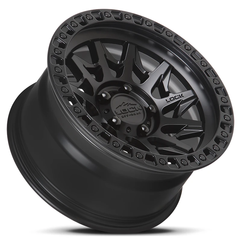 17 Inch Matte Black W Matte Black Ring 5 Lug Jeep Rims LUNATIC-7957MB