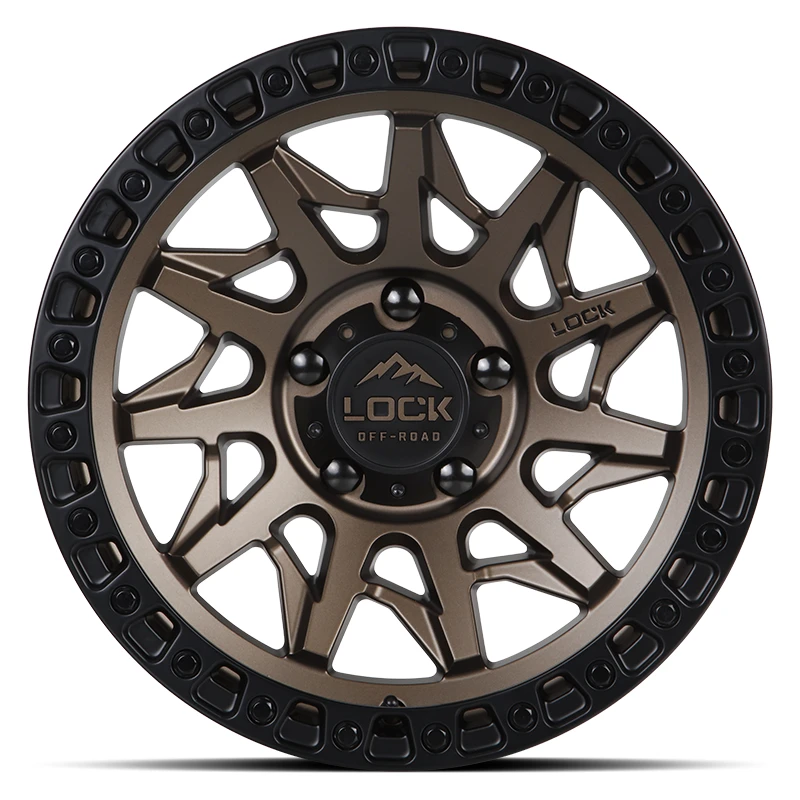 LUNATIC Matte Bronze W Matte Black Ring Rims for Toyota Tacoma, Toyota 4Runner, Chevy Silverado