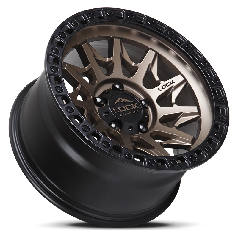17 Inch Matte Bronze W Matte Black Ring 6 Lug Rims LUNATIC-7969MRMBR