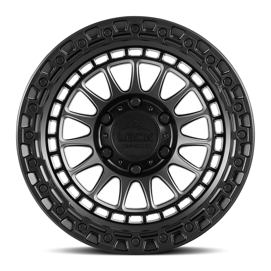 MOJAVE Matte Black W Matte Black Ring Rims for Ford F150, Ford Expedition, Ford Raptor