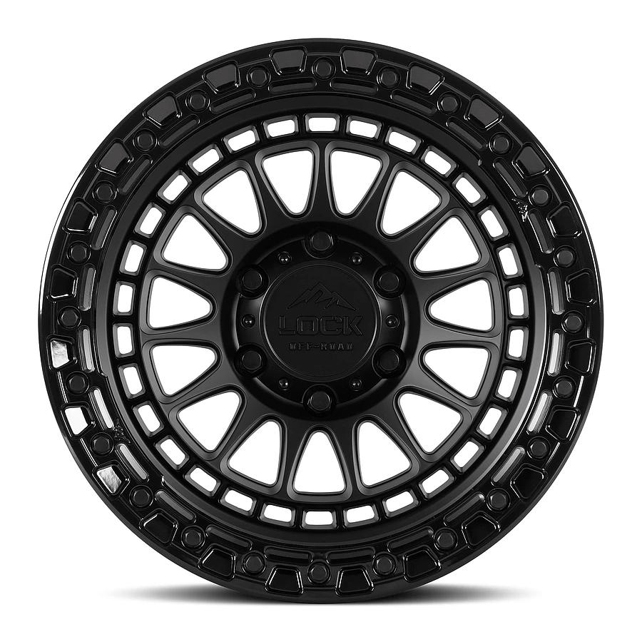 MOJAVE Matte Black W Gloss Black Ring Rims for Ford F150, Ford Expedition, Ford Raptor