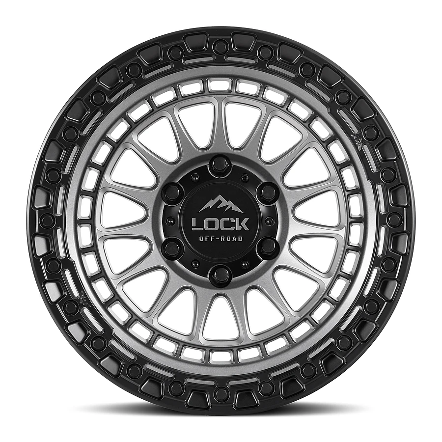 MOJAVE Matte Grey W Matte Black Ring Rims for Ford F150, Ford Expedition, Ford Raptor