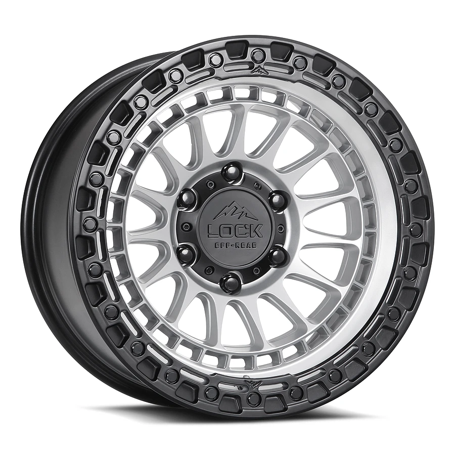 LOCK OFFROAD - LOCK OFFROAD MOJAVE Wheels Matte Silver With Matte Black Ring 17x9 Rims 6x135mm ET0mm - rims - 17" diameter - 6x135mm