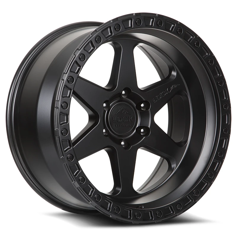LOCK OFFROAD OLYMPUS Wheels Matte Black W Matte Black Ring 17x9 Rims 5x127mm ET-12mm LOCK OFFROAD - LOCK OFFROAD OLYMPUS Wheels Matte Black W Matte Black Ring 17x9 Rims 5x127mm ET-12mm - rims - 17" diameter - 5x127mm