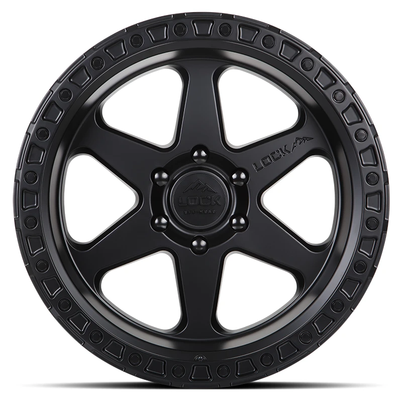OLYMPUS Matte Black W Matte Black Ring Rims for Toyota Tacoma, Toyota 4Runner, Chevy Silverado