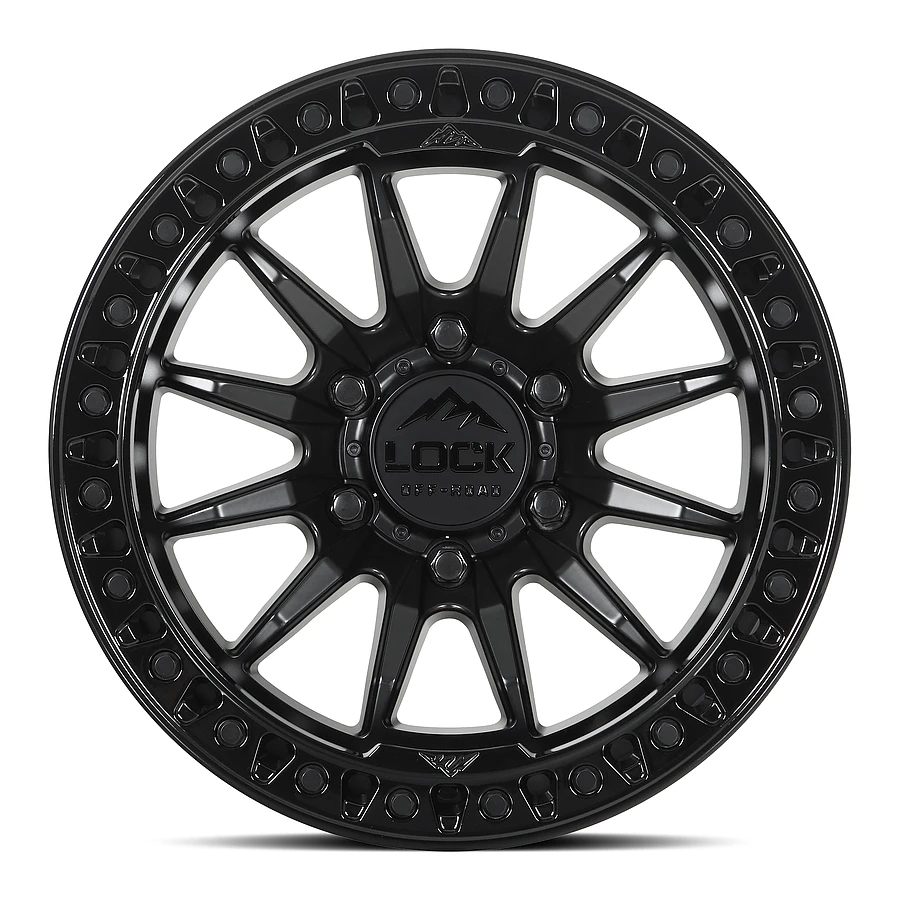 TRAIL Matte Black W Gloss Black Ring Rims for Jeep Wrangler, Jeep Grand Cherokee, Jeep Gladiator