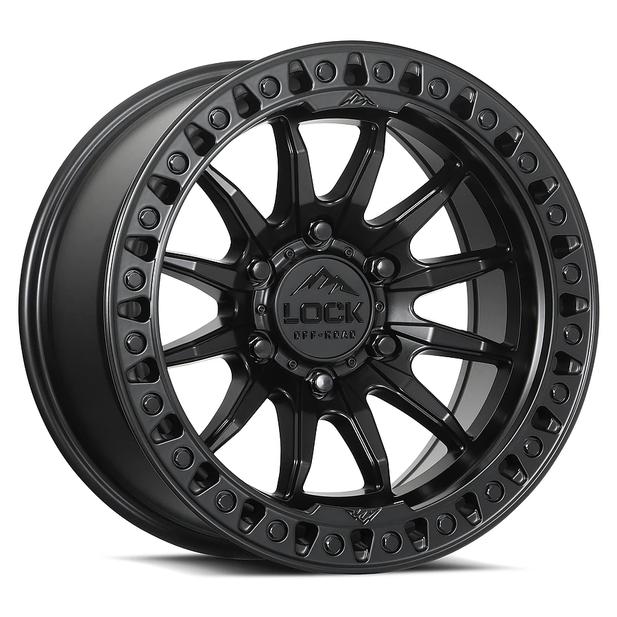 LOCK OFF-ROAD TRAIL Wheels Matte Black W Matte Black Ring 20x9 Rims 6x135mm ET+1mm