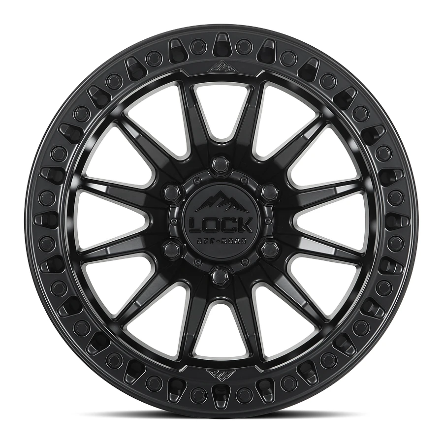 TRAIL Matte Black W Matte Black Ring Rims for Ford F250, Ford F350, Ford Excursion