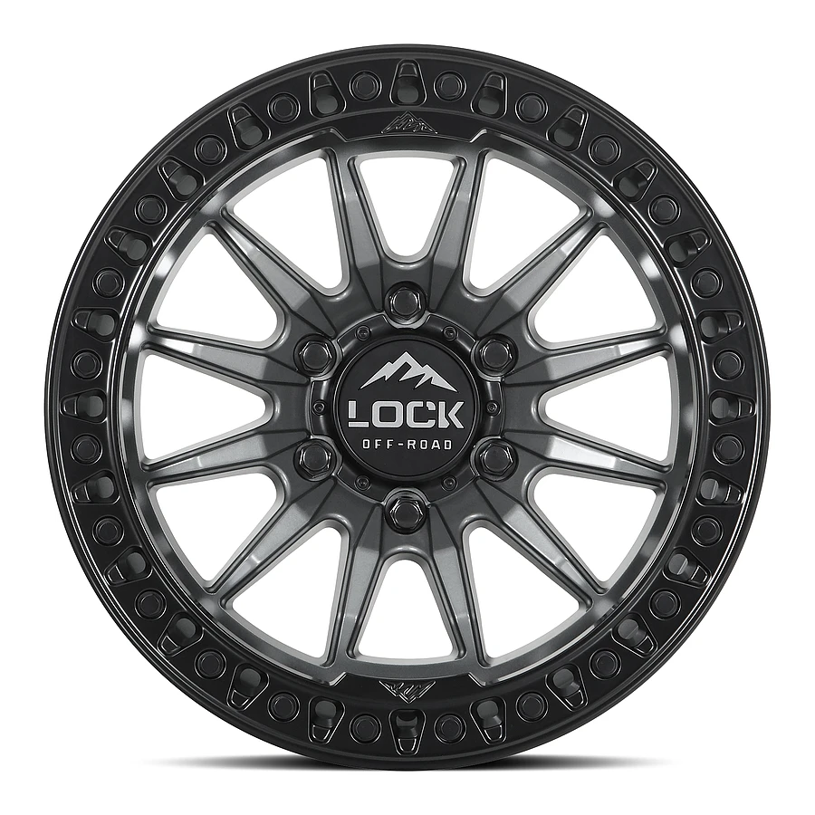 TRAIL Matte Grey W Matte Black Ring Rims for Jeep Wrangler, Jeep Grand Cherokee, Jeep Gladiator
