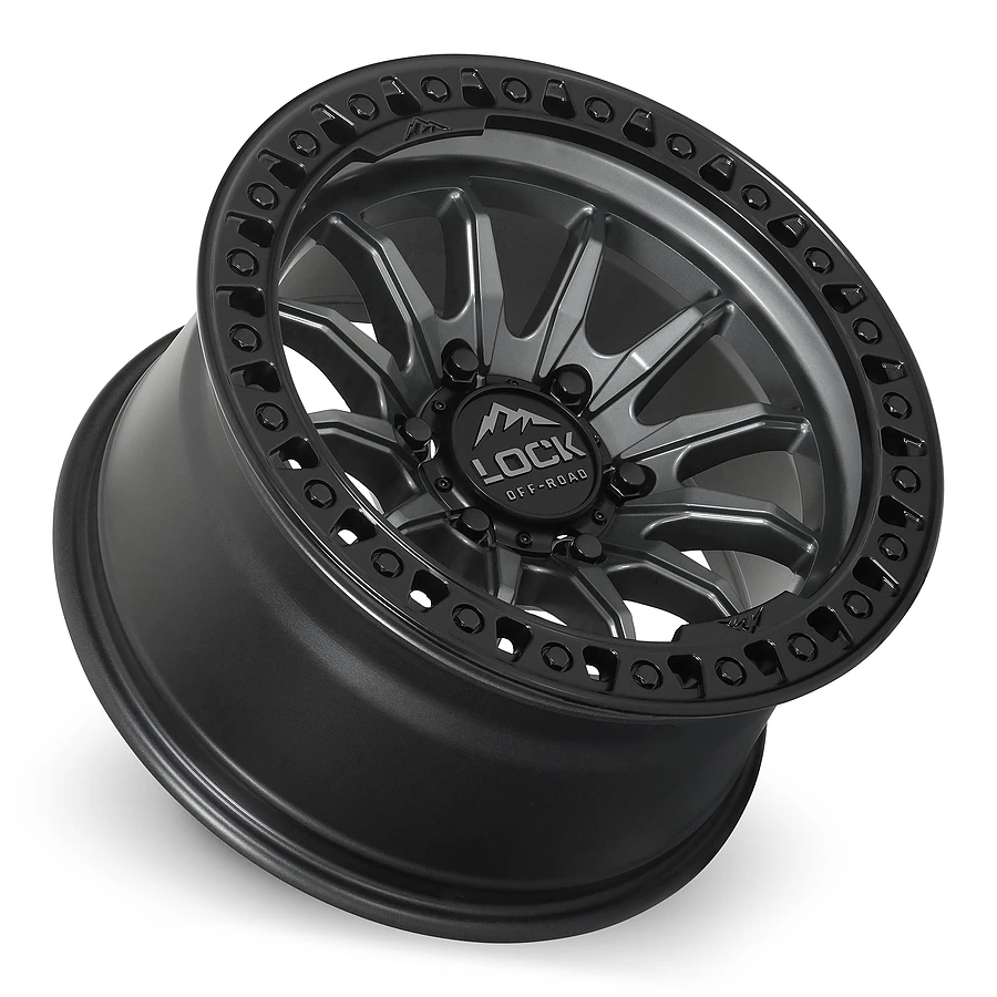 17 Inch Matte Grey W Matte Black Ring 5 Lug Jeep Rims TRAIL-7957MGMBR12N