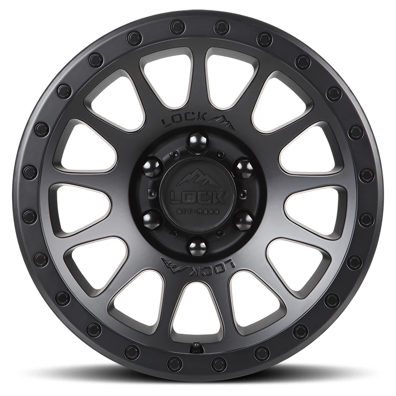 YOSEMITE Matte Black W Matte Black Ring Rims for Toyota Tacoma, Toyota 4Runner, Chevy Silverado
