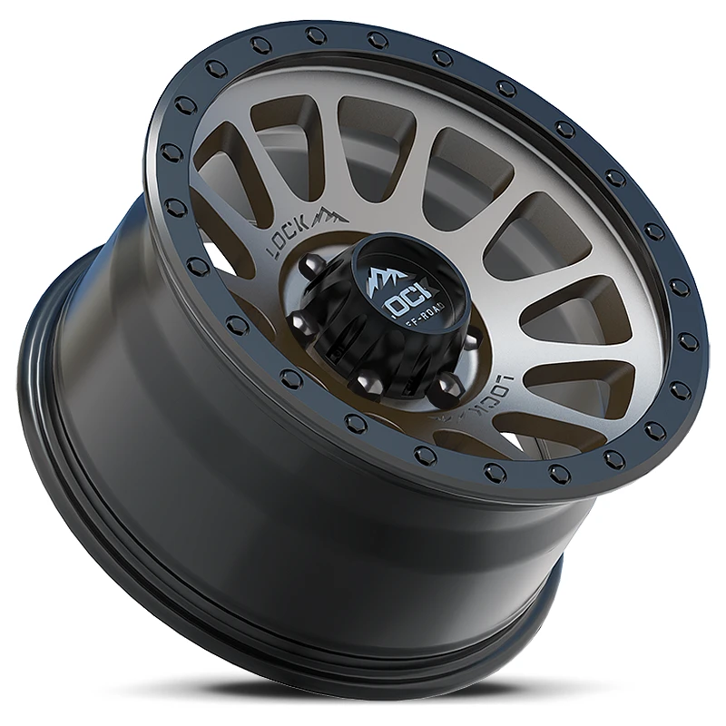 20 Inch Matte Grey W Matte Black Ring 6 Lug Rims YOSEMITE-2969MGMBR