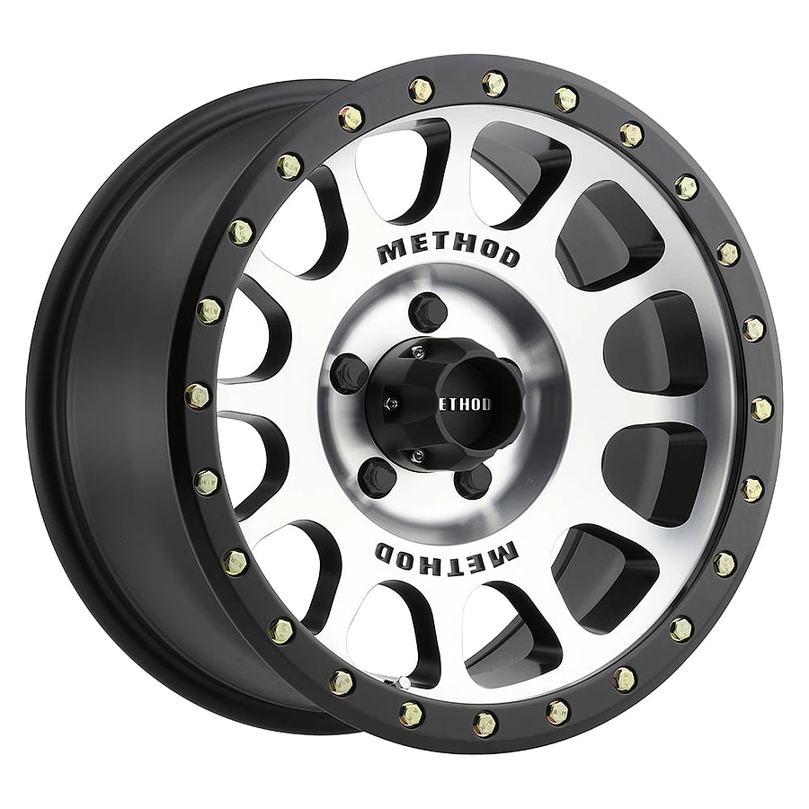MR305 NV Machined - Matte Black Lip Wheel Close-Up 17x8.5 6x139.7