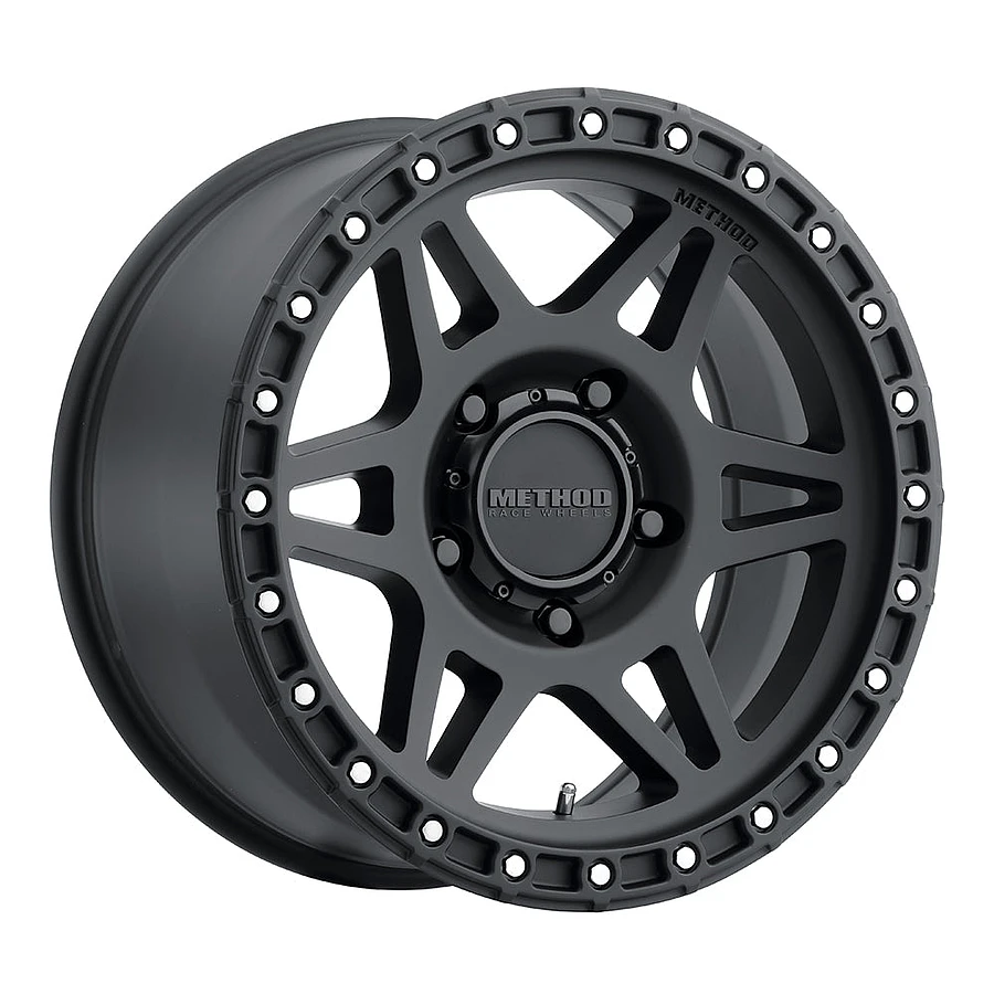 MR312 Matte Black Wheel Close-Up 17x8.5 5x139.7