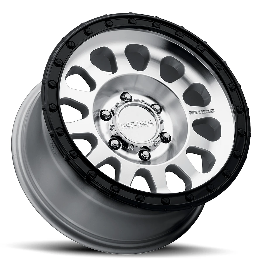 MR315 Machined - Gloss Black Lip Rims for Dodge Ram 2500, Dodge Ram 3500, Chevy Silverado 2500 Classic