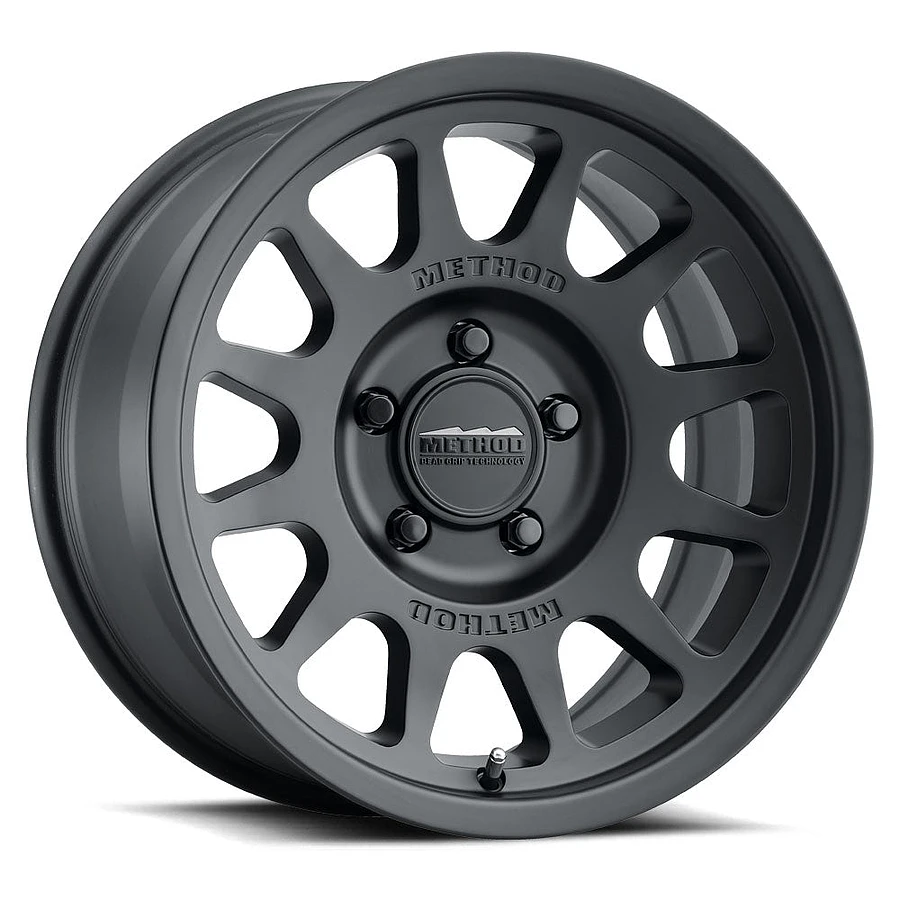 MR703 Bead Grip Matte Black Wheel Close-Up 17x8.5 6x135