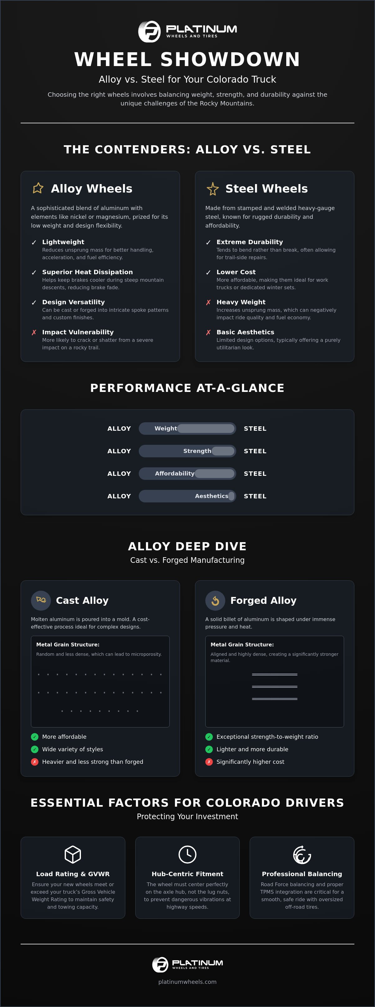 Alloy Rim Wheels vs. Steel: The Ultimate Colorado Truck Owner’s Comparison (2026) infographic