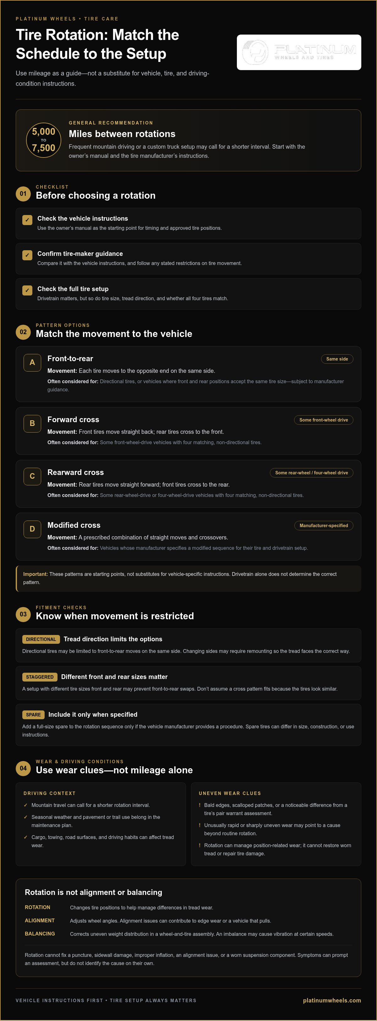 Denver Tire Rotation Guide: Extend Your Tread Life infographic